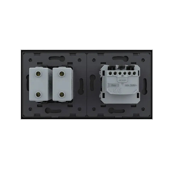 Livolo | Zwart | SR+SR | Wandcontactdoos | USB + USB oplader Livolo Nederland B.V.