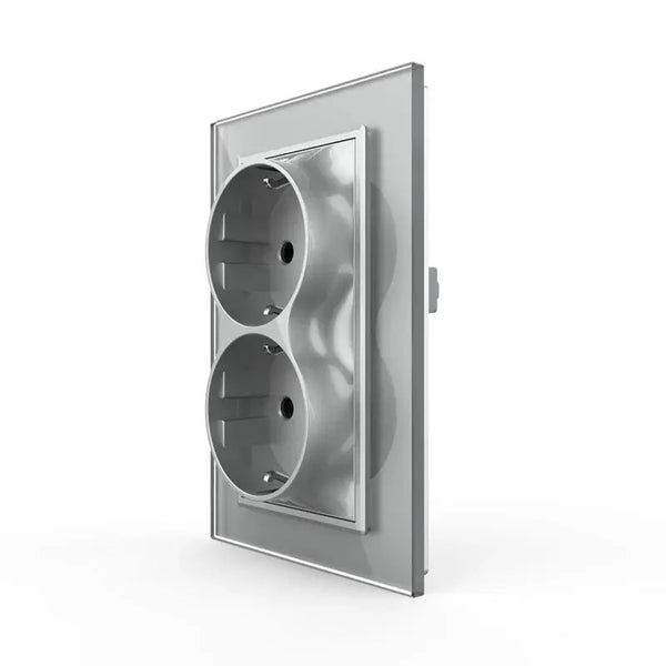 Livolo | Grijs | Dubbel Wandcontactdoos | 1 inbouwdoos Livolo Nederland B.V.