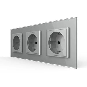 Livolo | Grijs | SR+SR+SR | Wandcontactdoos Livolo Nederland B.V.