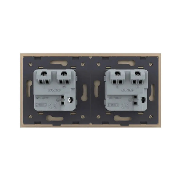 Livolo | Goud | SR+SR | Wandcontactdoos | Zonder randaarde Livolo Nederland B.V.