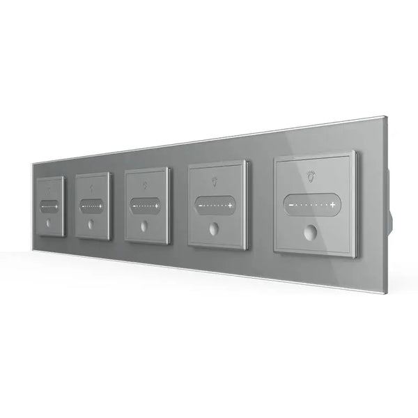 Livolo | Grijs | SR+SR+SR+SR+SR | Slide-Dimmer | Wisselschakelaar | Smart Home Livolo Nederland B.V.