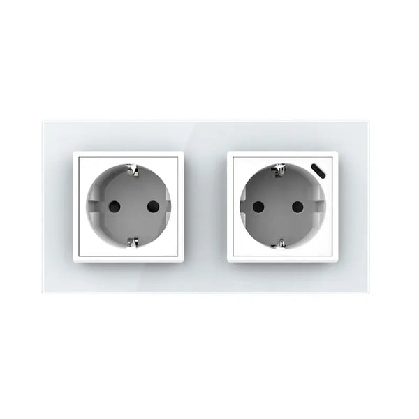 Livolo | Wit | SR+SR | Wandcontactdoos | Wandcontactdoos + USB-C oplader Livolo Nederland B.V.