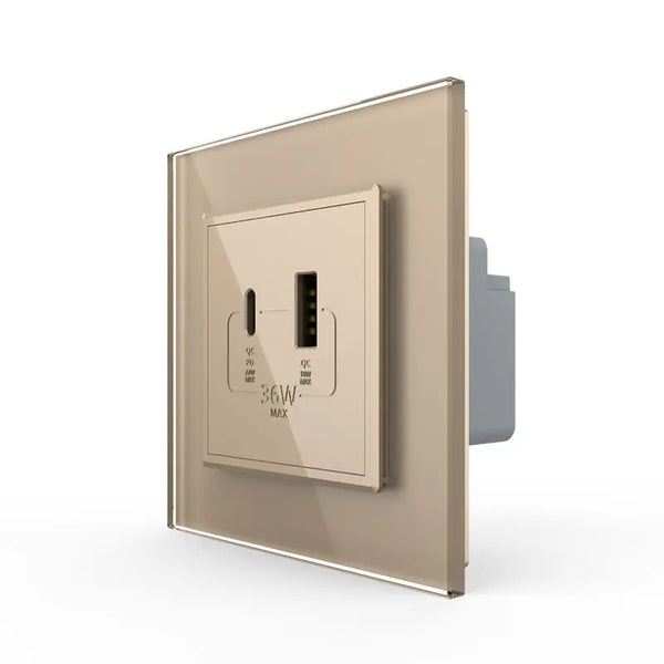 Livolo | Goud | SR | USB + USB type C oplader Livolo Nederland B.V.