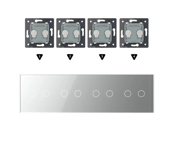 Zelf samenstellen | Grijs | Afdekraam 2+2+2+2 Livolo Nederland B.V.