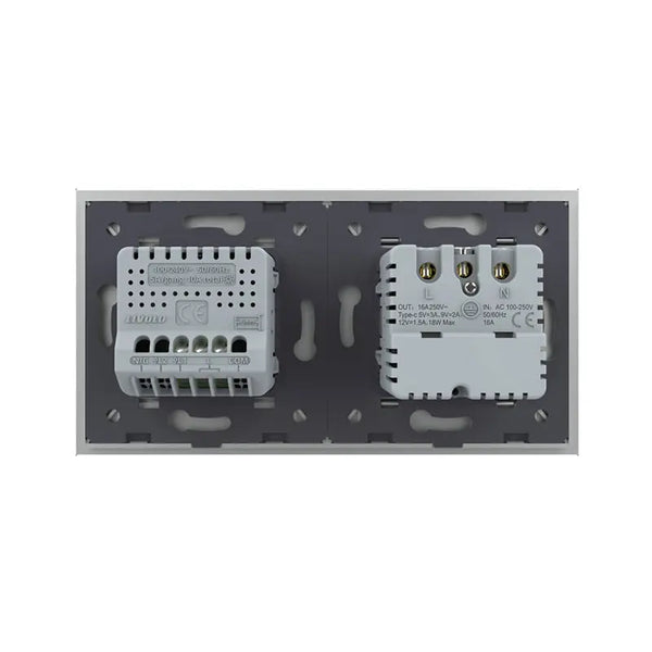 Livolo | Grijs | SR+1 | Aan/Uit | Wandcontactdoos + USB-C Oplader | Schakelaar Livolo Nederland B.V.