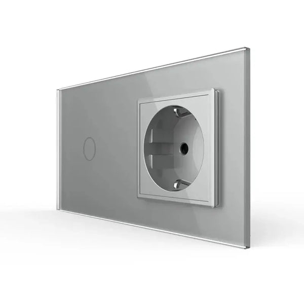 Livolo | Grijs | 1+SR | Aan/Uit | Slimme schakelaar met wandcontactdoos | Smart Home Livolo Nederland B.V.
