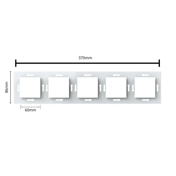 Livolo | 1+1+1+1+1 | Wit glanzend | Adapterraam | Extra afdekking Livolo Nederland B.V.