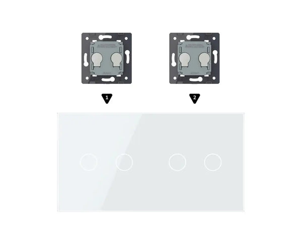 Zelf samenstellen | Wit | Afdekraam 2+2 Livolo Nederland B.V.