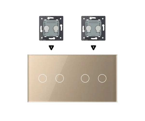 Zelf samenstellen | Goud | Afdekraam 2+2 Livolo Nederland B.V.