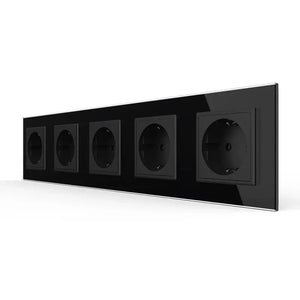 Livolo | Zwart | SR+SR+SR+SR+SR | Wandcontactdoos Livolo Nederland B.V.