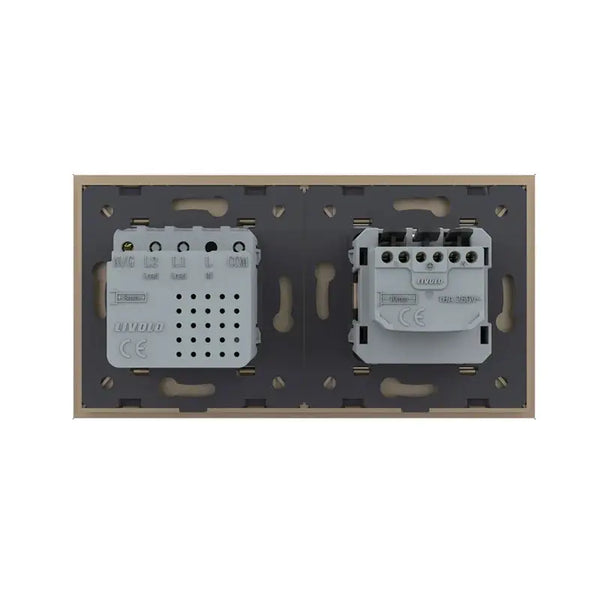 Livolo | Grijs | SR+SR | Wandcontactdoos | USB + USB type C oplader Livolo Nederland B.V.