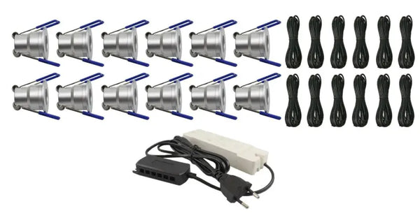 Complete Veranda Set | Deluxe 1 | Veranda verlichting 12V | Plug and Play | 12 Inbouwspots | Niet dimbaar Livolo Nederland B.V.