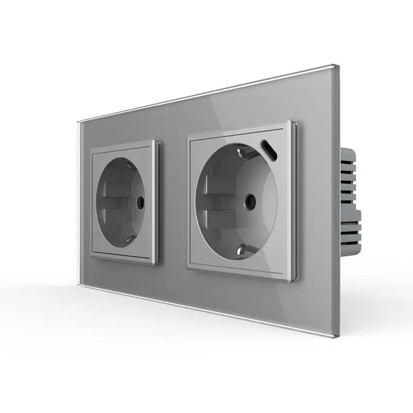 Livolo | Grijs | SR+SR | Wandcontactdoos | Wandcontactdoos + USB-C oplader Livolo Nederland B.V.