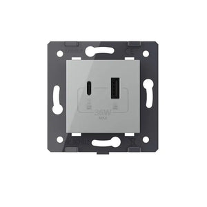 Livolo | Grijs | SR | Module | USB + USB-C oplader Livolo Nederland B.V.