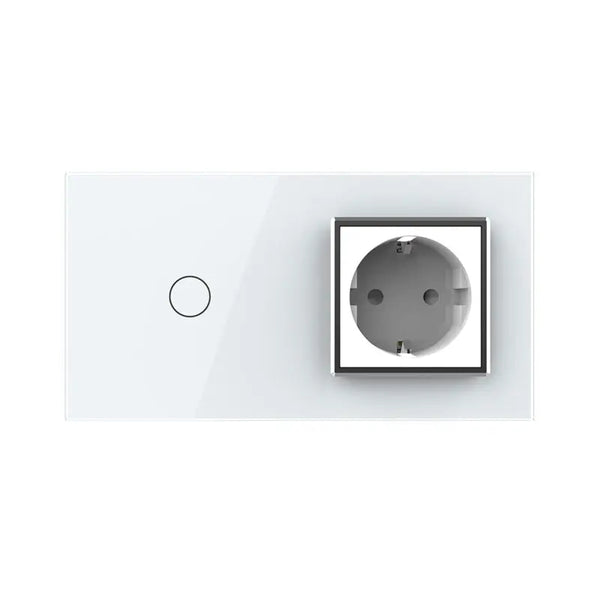 Livolo | Wit | 1+SR | Aan/Uit | Schakelaar | Wandcontactdoos | Chrome frame Livolo Nederland B.V.