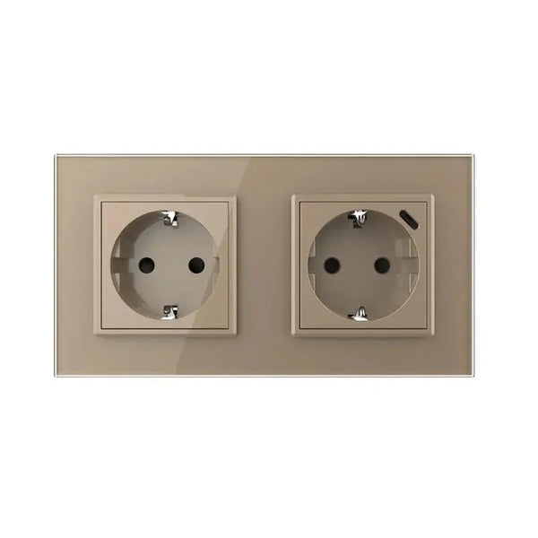 Livolo | Goud | SR+SR | Wandcontactdoos | Wandcontactdoos + USB-C Oplader Livolo Nederland B.V.