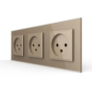 Livolo | Goud | SR+SR+SR | Wandcontactdoos | Zonder randaarde Livolo Nederland B.V.