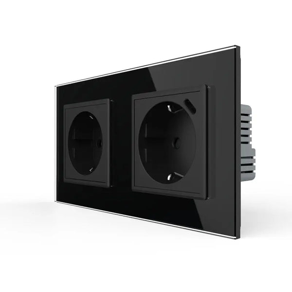 Livolo | Zwart | SR+SR | Wandcontactdoos | Wandcontactdoos + USB-C oplader Livolo Nederland B.V.