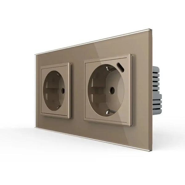 Livolo | Goud | SR+SR | Wandcontactdoos | Wandcontactdoos + USB-C Oplader Livolo Nederland B.V.