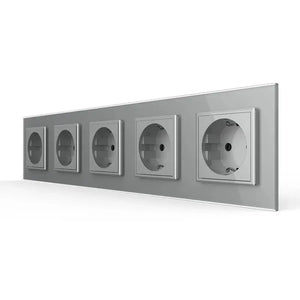 Livolo | Grijs | SR+SR+SR+SR+SR | Wandcontactdoos Livolo Nederland B.V.