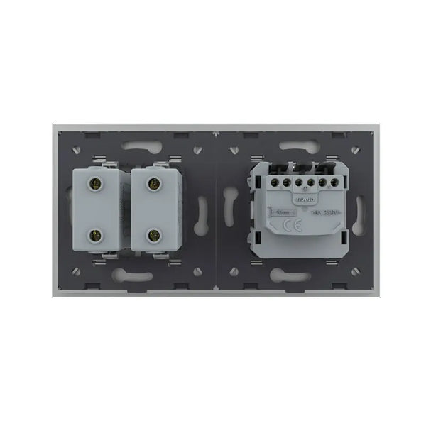 Livolo | Grijs | SR+SR | Wandcontactdoos | USB + USB oplader Livolo Nederland B.V.