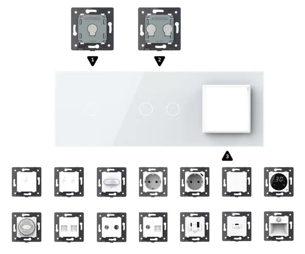 Zelf samenstellen | Wit | Afdekraam 1+2+SR Livolo Nederland B.V.