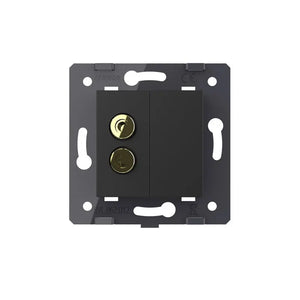 Livolo | Zwart | SR | Audio- Banaan stekker | Blindplaat Livolo Nederland B.V.