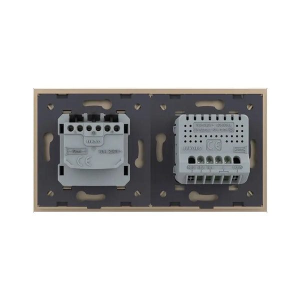 Livolo | Goud | 2+SR | Aan/Uit | Slimme schakelaar met wandcontactdoos | Smart Home Livolo Nederland B.V.