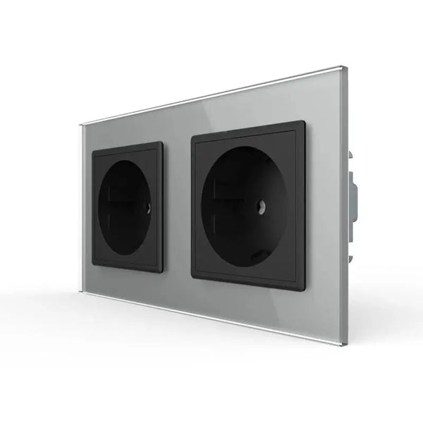 Livolo | Grijs/Zwart | SR+SR | Wandcontactdoos Livolo Nederland B.V.