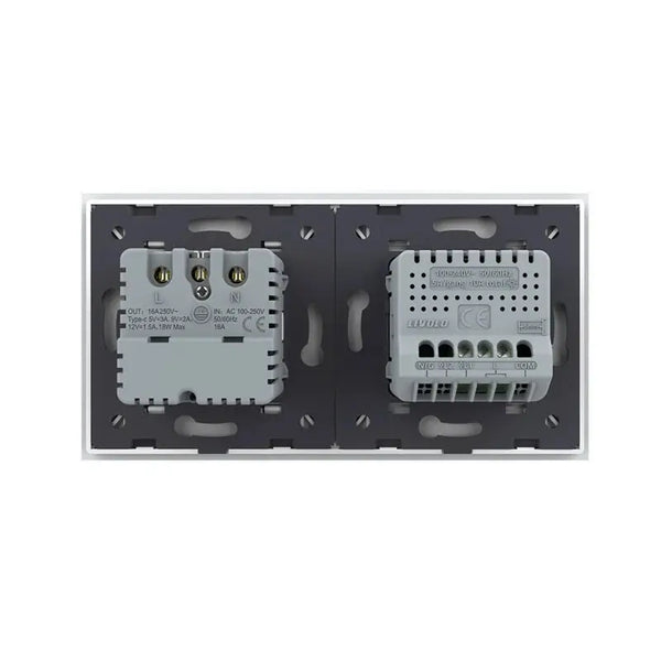 Livolo | Wit | 1+SR | Aan/Uit | Schakelaar | Wandcontactdoos + USB-C Oplader Livolo Nederland B.V.