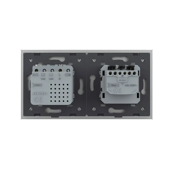 Livolo | Grijs | SR+SR | Wandcontactdoos | USB type C oplader Livolo Nederland B.V.