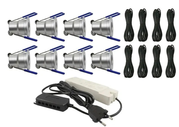 Complete Veranda Set | Deluxe 1 | Veranda verlichting 12V | Plug and Play | 8 Inbouwspots | Niet dimbaar Livolo Nederland
