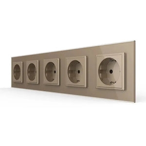 Livolo | Goud | SR+SR+SR+SR+SR | Wandcontactdoos Livolo Nederland B.V.