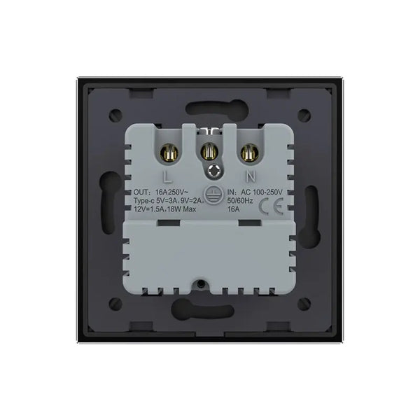 Livolo | Zwart | SR | Wandcontactdoos + USB-C oplader Livolo Nederland B.V.