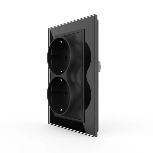 Livolo | Zwart | Dubbel Wandcontactdoos | 1 inbouwdoos Livolo Nederland B.V.