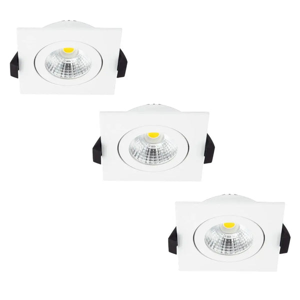 Inbouwspot | 3 Stuks | Wit | Lage inbouwdiepte | IP54 | Kantelbaar | Vierkant | Ø 68mm Livolo Nederland B.V.