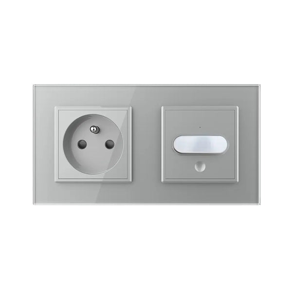 Livolo | Grijs | SR+SR | Aan/Uit | Wandcontactdoos | Bewegingsmelder | France Livolo Nederland