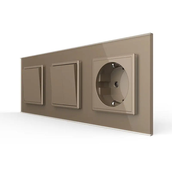 Livolo | Goud | 1+2+SR | Puls | Wipschakelaar met wandcontactdoos Livolo Nederland B.V.