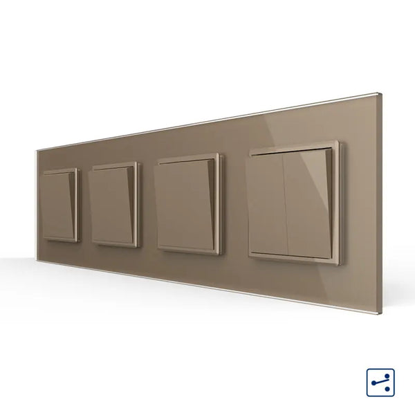 Livolo | Goud | 1+1+1+2 | Aan/Uit | Wissel | Wipschakelaar Livolo Nederland B.V.