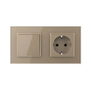 Livolo | Goud | 1+SR | Aan/Uit | Wipschakelaar met wandcontactdoos Livolo Nederland B.V.