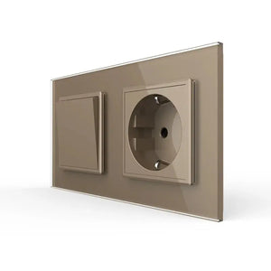 Livolo | Goud | 1+SR | Aan/Uit | Wipschakelaar met wandcontactdoos Livolo Nederland B.V.