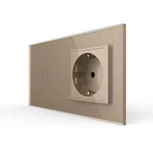 Livolo | Goud | 1+SR | Dimmer | Schakelaar met wandcontactdoos Livolo Nederland B.V.