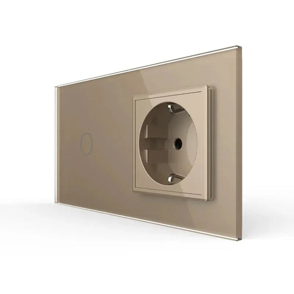 Livolo | Goud | 1+SR | Dimmer | Schakelaar met wandcontactdoos Livolo Nederland B.V.
