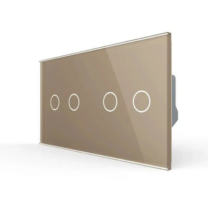 Livolo | Goud | 2+2 | Puls | 12 of 24V DC | Schakelaar Livolo Nederland B.V.