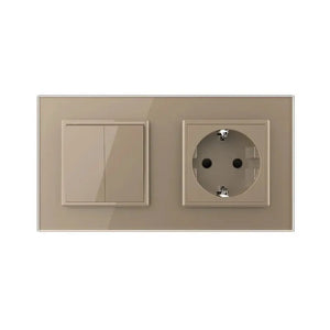 Livolo | Goud | 2+SR | Aan/Uit | Wipschakelaar met wandcontactdoos Livolo Nederland B.V.