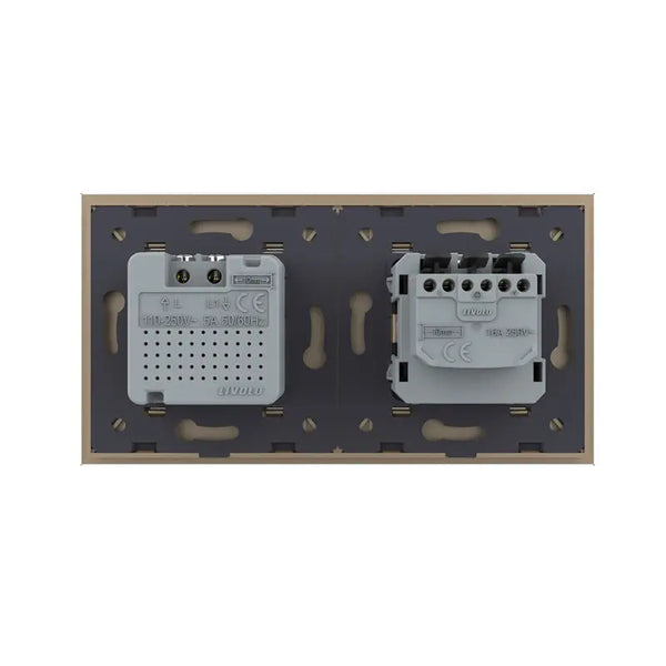 Livolo | Goud | SR+SR | Wandcontactdoos | Bewegingsmelder | Aan/Uit Livolo Nederland B.V.