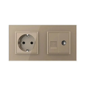 Livolo | Goud | SR+SR | Wandcontactdoos | Netwerk | TV Livolo Nederland B.V.