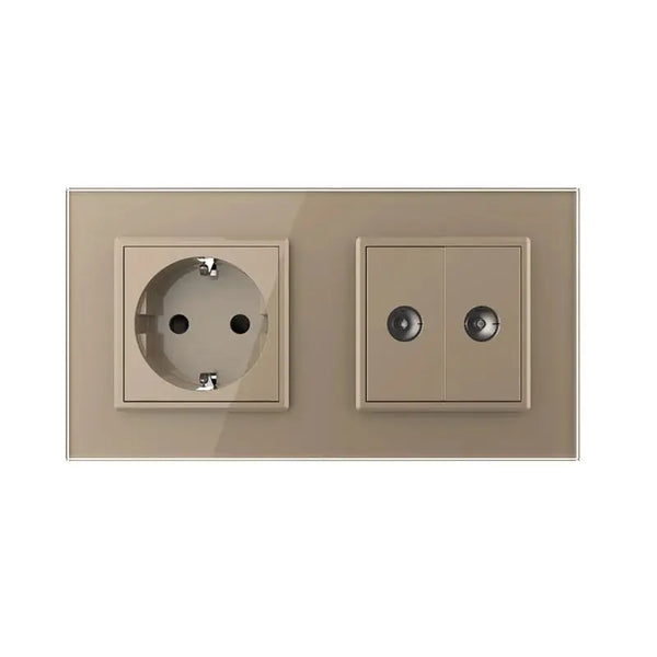 Livolo | Goud | SR+SR | Wandcontactdoos | TV aansluiting | TV aansluiting Livolo Nederland B.V.