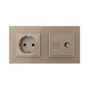 Livolo | Goud | SR+SR | Wandcontactdoos | Telefoon | TV Livolo Nederland B.V.