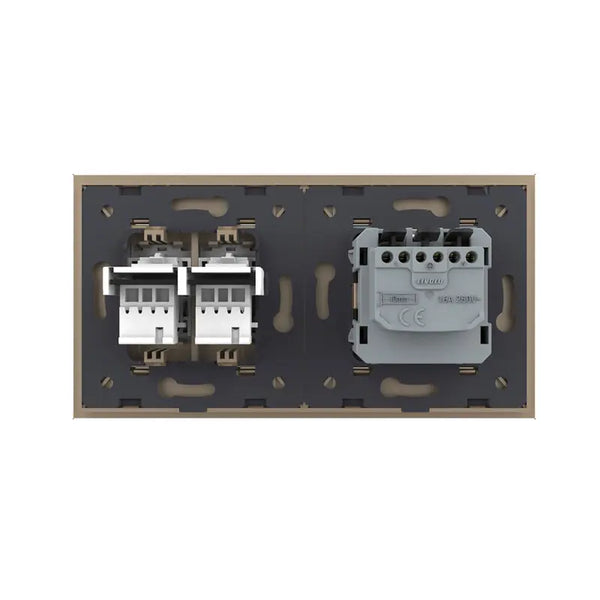 Livolo | Goud | SR+SR | Wandcontactdoos | Telefoon | Telefoon Livolo Nederland B.V.